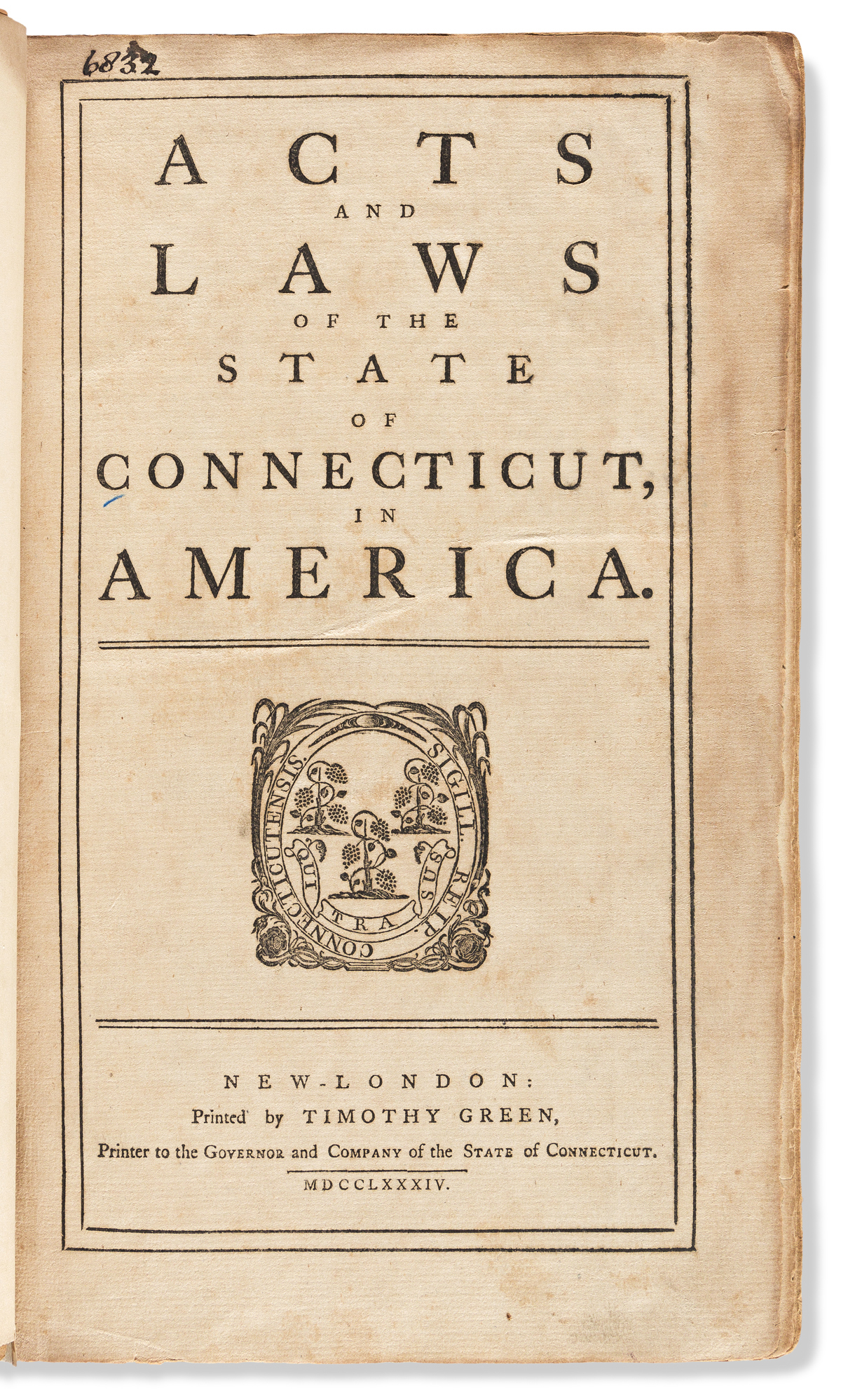 (LAW.) Acts and Laws of the State of Connecticut.